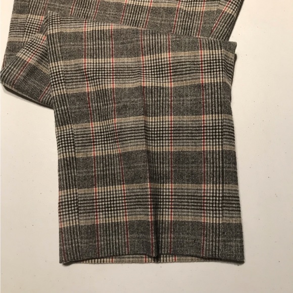 Aritzia Sunday Best Flyte Check Plaid Pants in Gray/Red Academia Size Medium - Picture 6 of 8